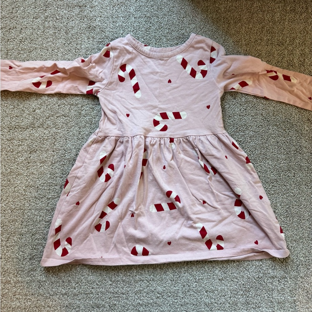 H&M Pink Candy Cane Pattern Dress